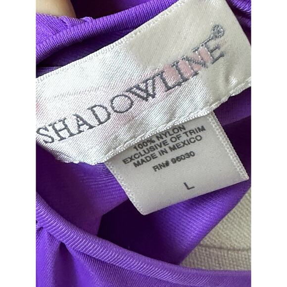 Shadowline Nylon Night Gown Purple Orchid 40”Length Size Large - Picture 4 of 5